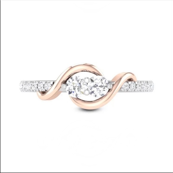 New Women’s 925 Silver Round Diamond Ring - Picture 3 of 5